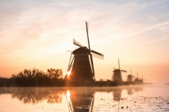 "Windmill at sunrise Kinderdijk-Holland" / Photographer - Jasper Legrand